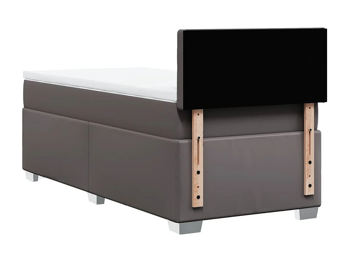 Sommier à lattes de lit avec matelas Gris 90x200 cm Similicuir