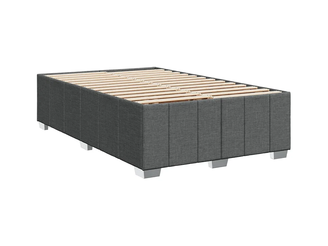 Sommier à lattes de lit avec matelas gris foncé 120x190cm tissu