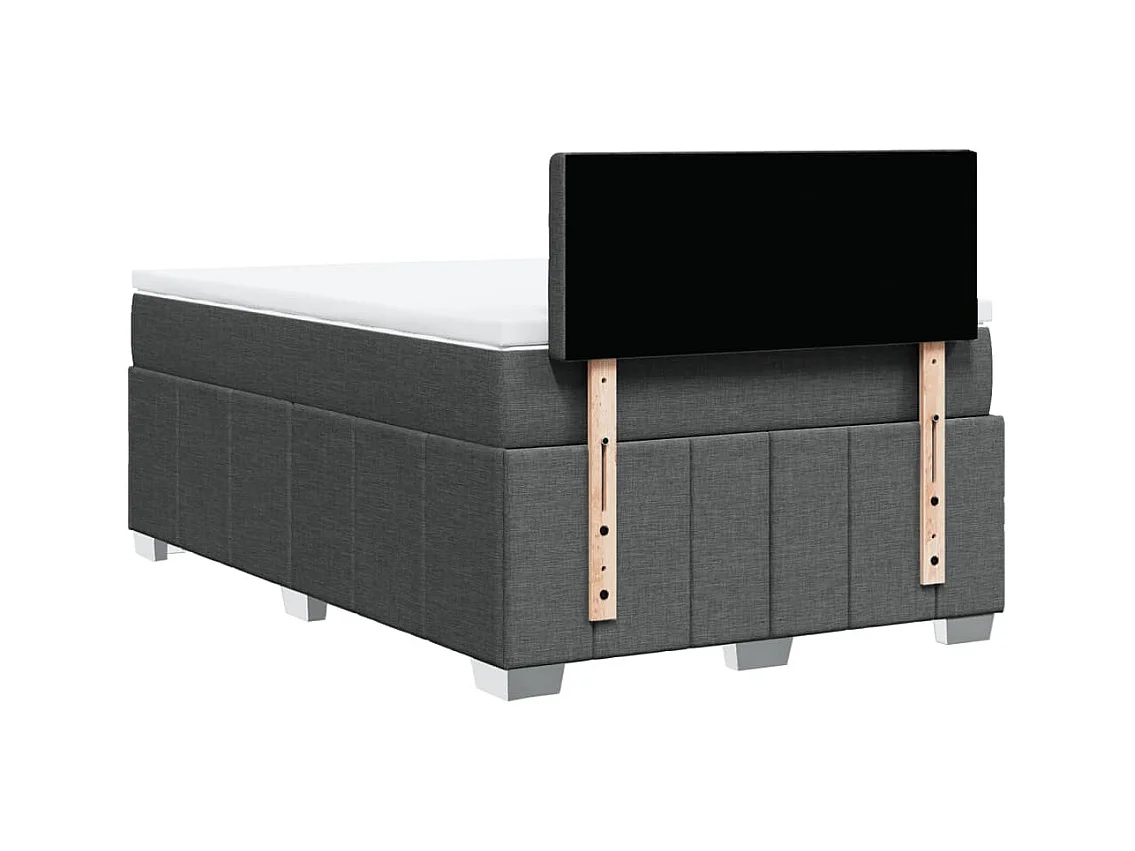 Cama boxspring com colchão 120x190 cm tecido cinzento-escuro