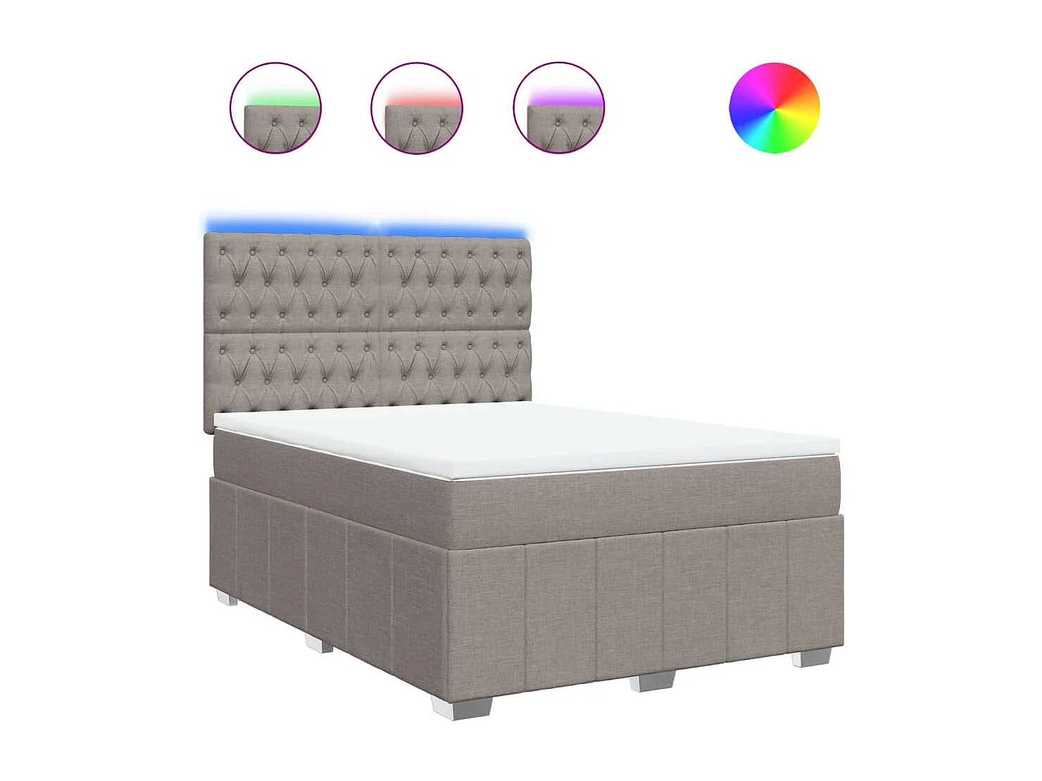 Cama com molas/colchão 160x200 cm tecido castanho-acinzentado