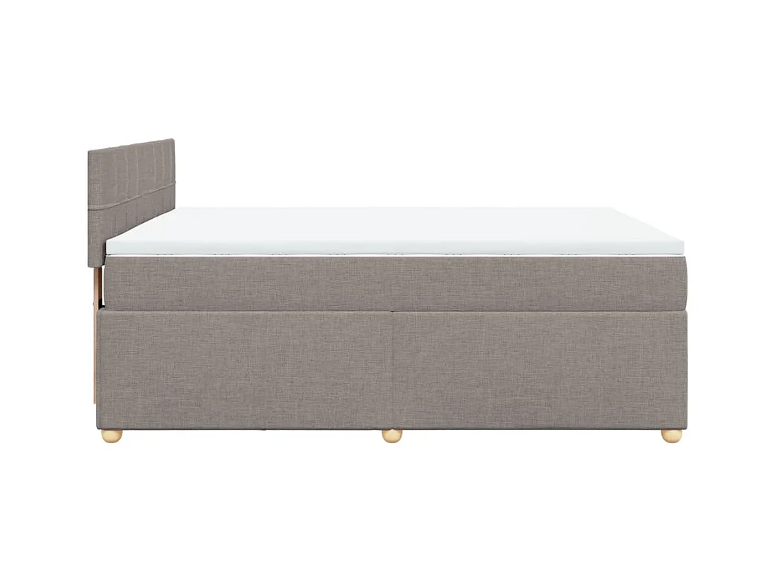 Cama com molas/colchão 140x190 cm tecido castanho-acinzentado