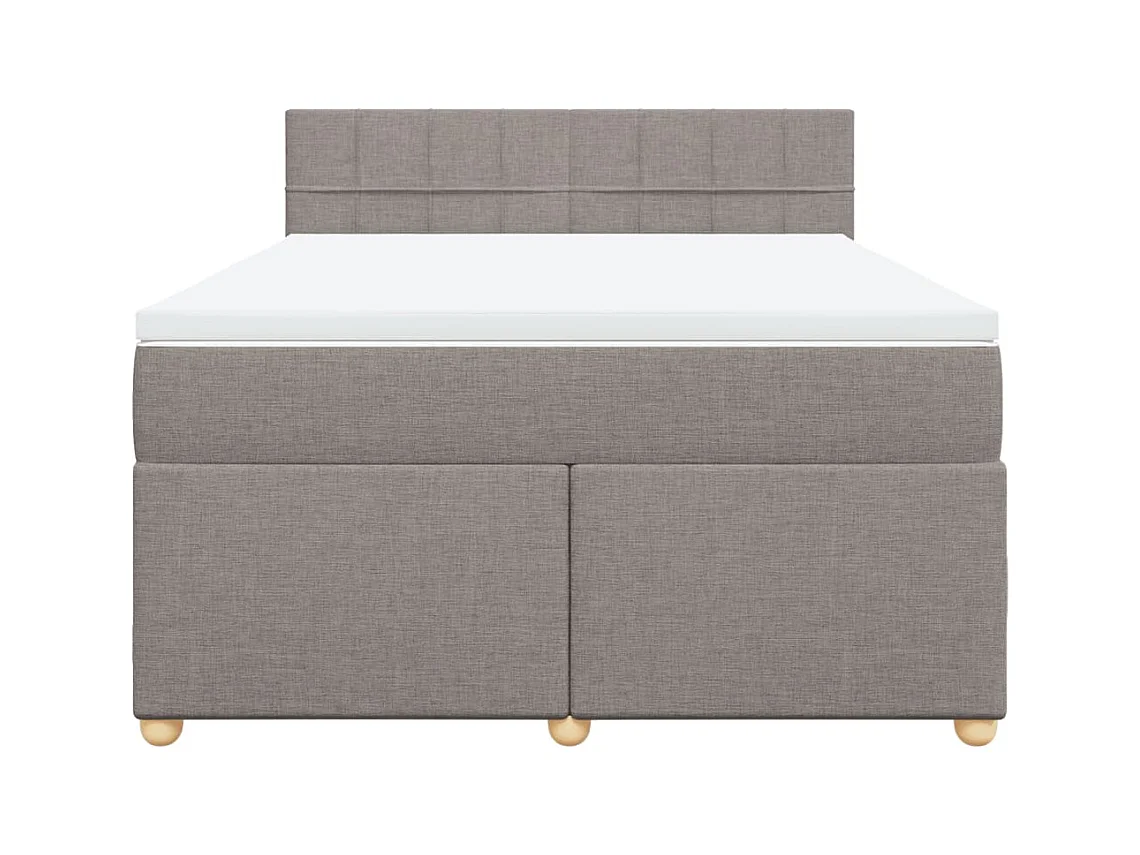 Cama com molas/colchão 140x190 cm tecido castanho-acinzentado