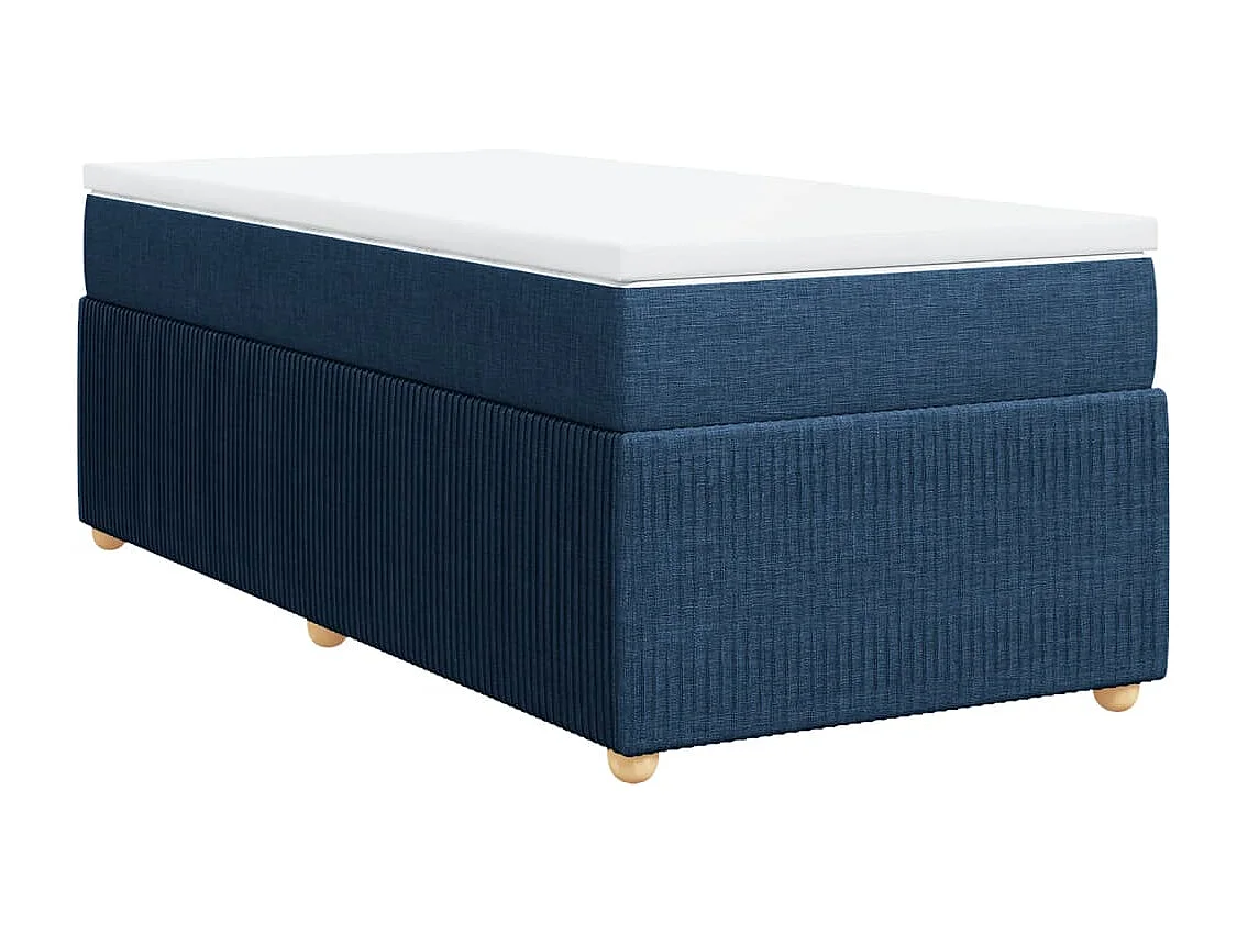 Cama com molas/colchão 100x200 cm tecido azul