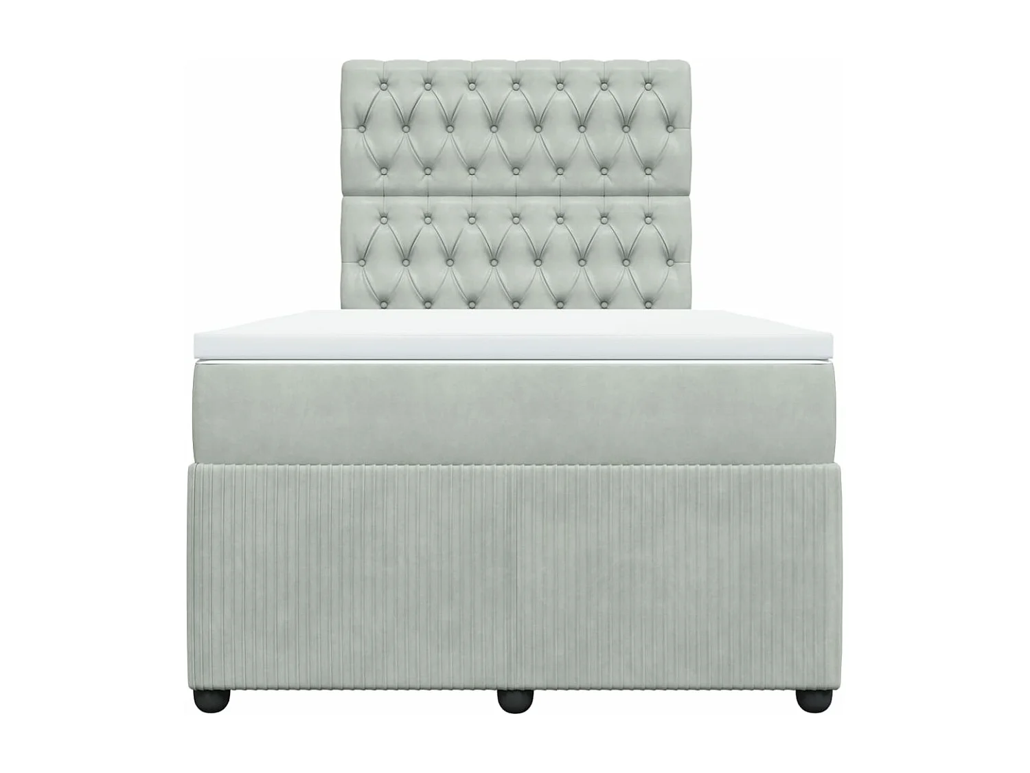 Sommier à lattes de lit et matelas Gris clair 120x200cm Velours