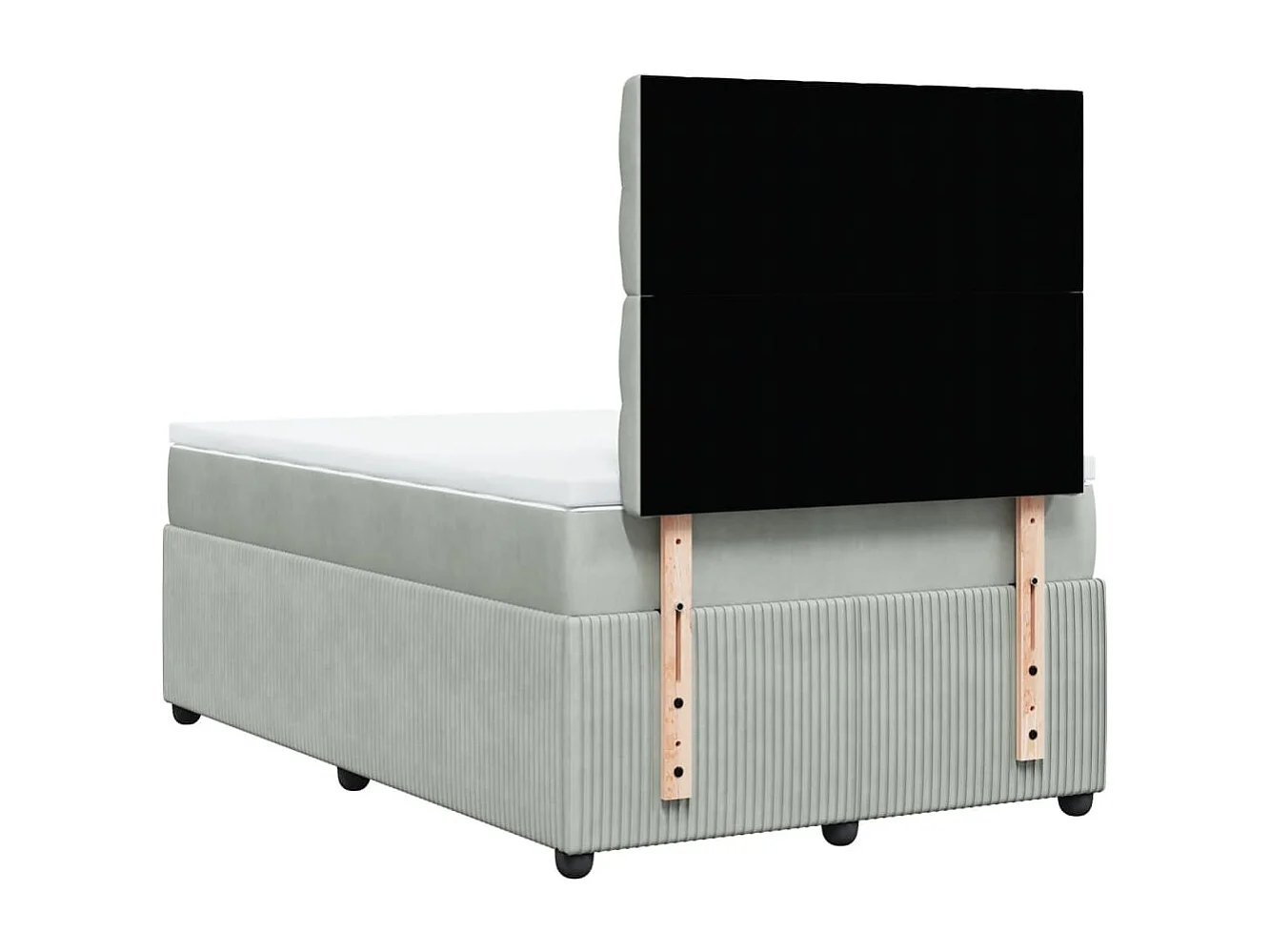 Sommier à lattes de lit et matelas Gris clair 120x200cm Velours