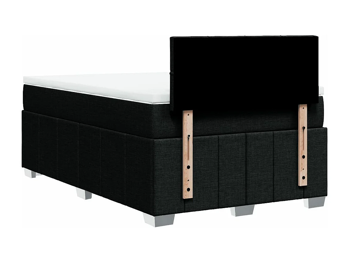 Sommier à lattes de lit avec matelas noir 120x190 cm tissu