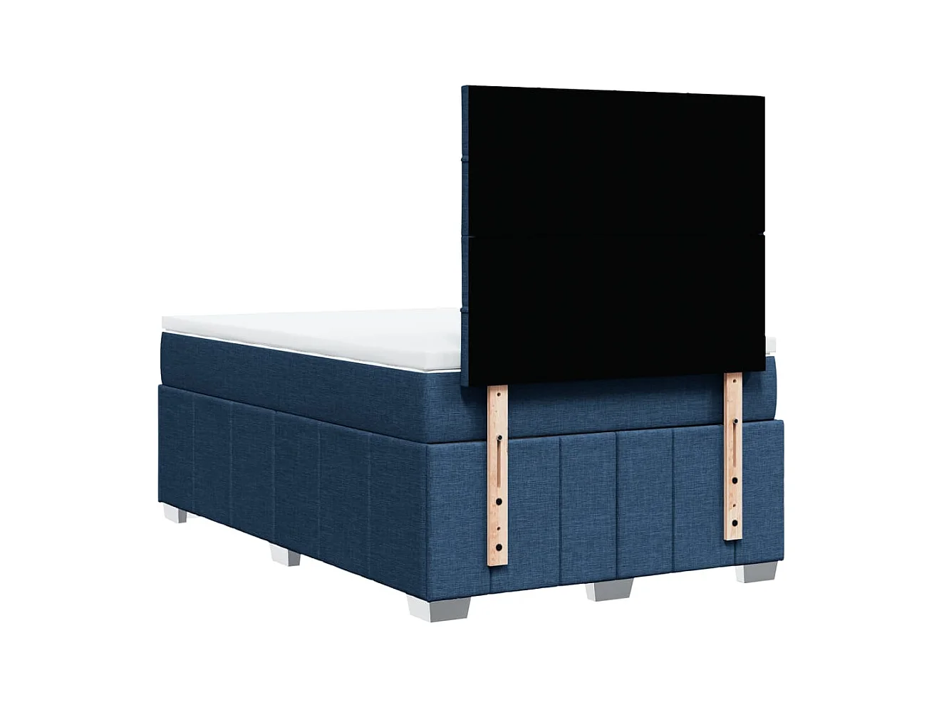 Sommier à lattes de lit avec matelas bleu 120x190 cm tissu