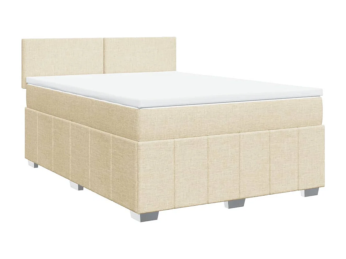 Boxspring met matras stof crèmekleurig 160x200 cm