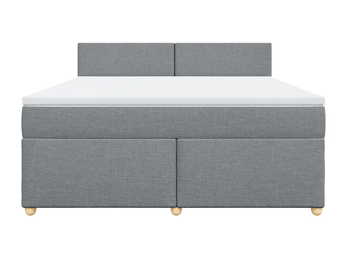 Sommier à lattes de lit avec matelas Gris clair 180x200cm Tissu