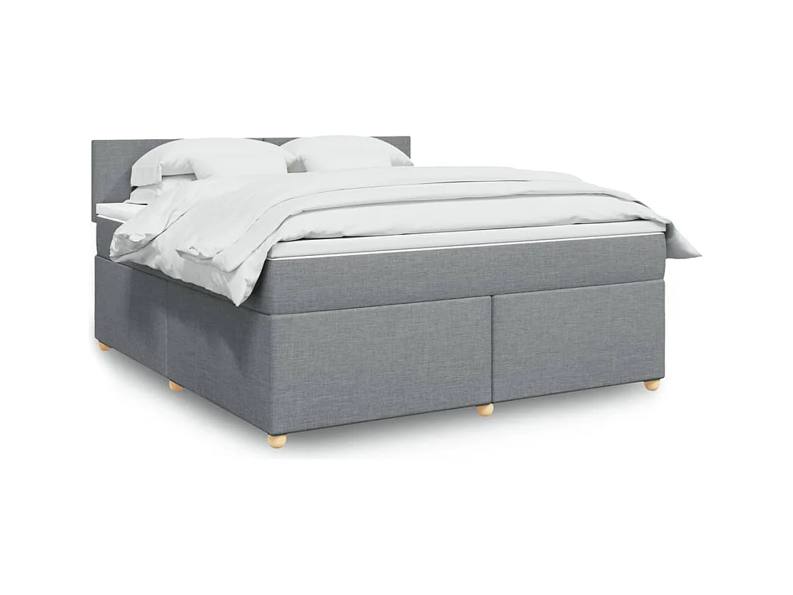 Boxspring met matras stof lichtgrijs 180x200 cm