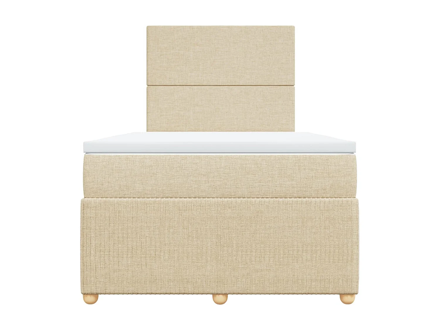 Sommier à lattes de lit avec matelas Crème 120x200 cm Tissu