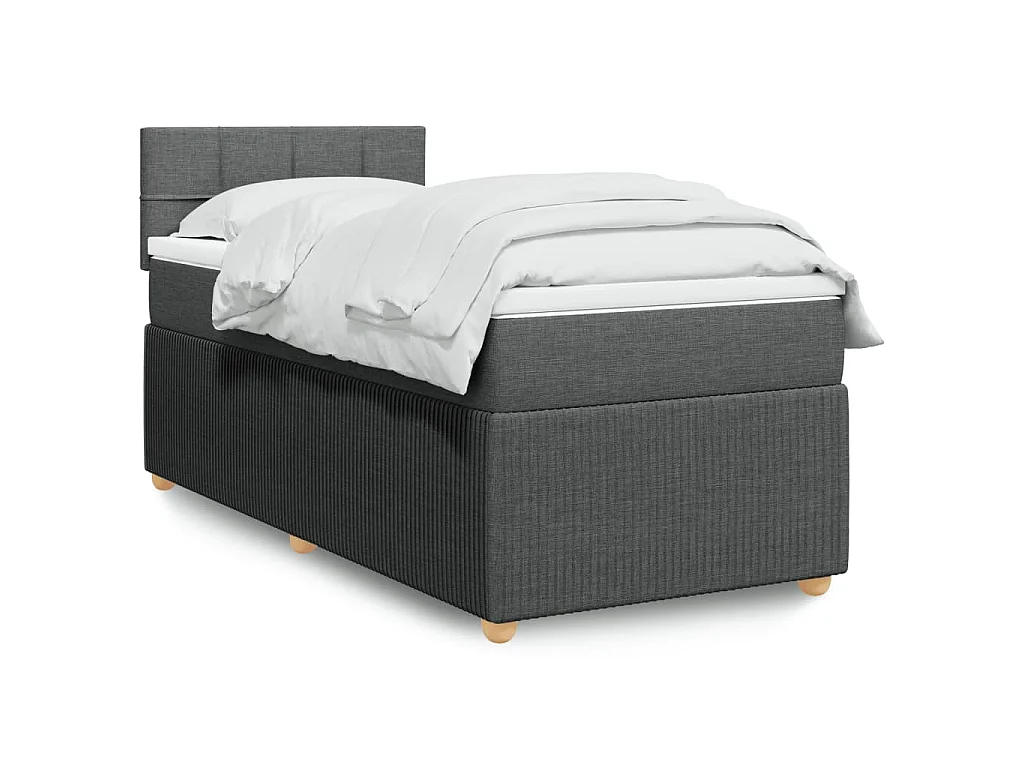 Boxspring met matras stof donkergrijs 80x200 cm