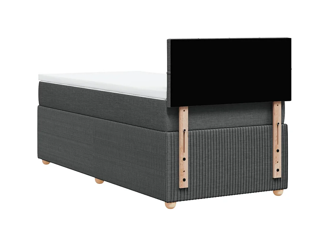 Sommier à lattes de lit avec matelas Gris foncé 80x200 cm Tissu