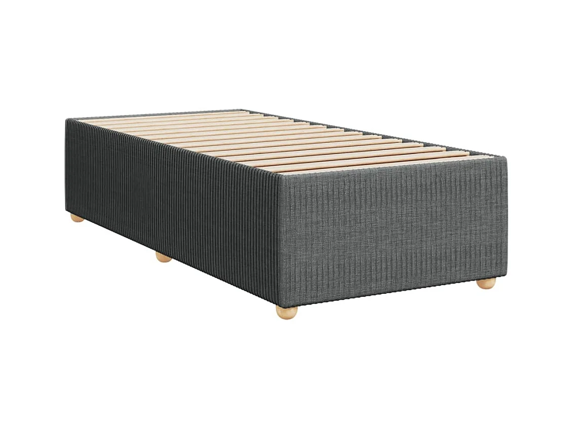 Sommier à lattes de lit avec matelas Gris foncé 80x200 cm Tissu