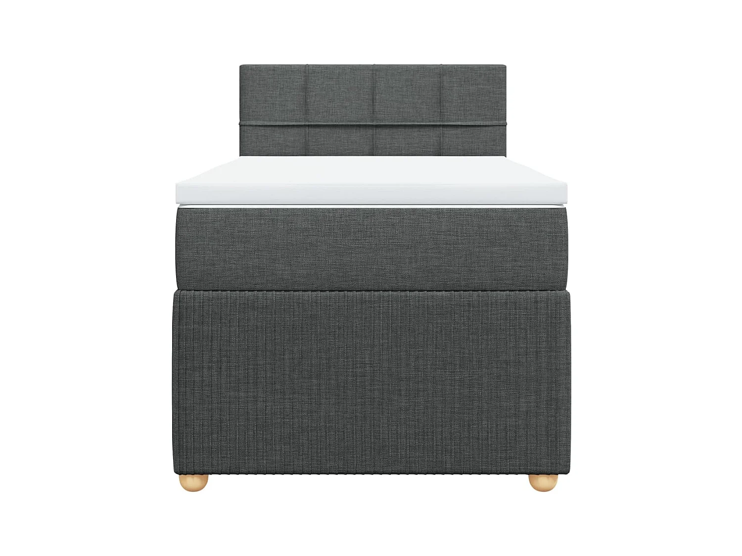 Sommier à lattes de lit avec matelas Gris foncé 80x200 cm Tissu