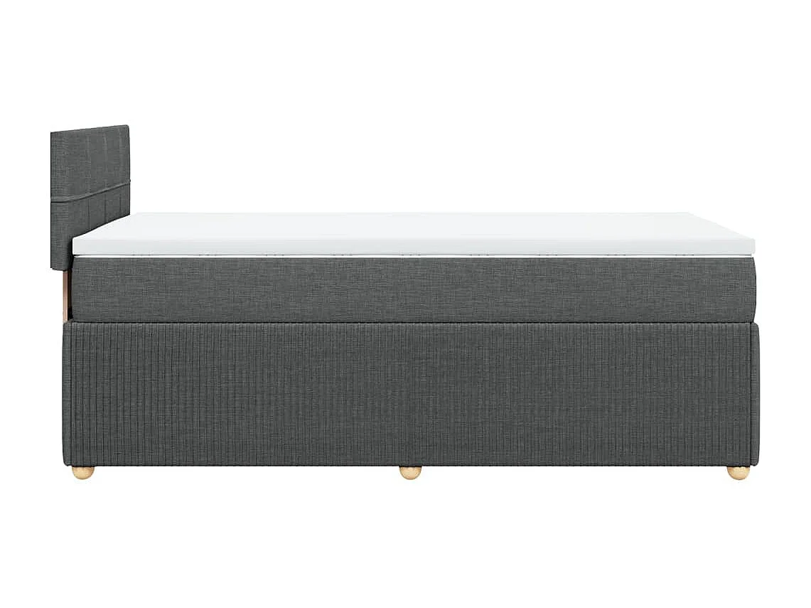 Sommier à lattes de lit avec matelas Gris foncé 80x200 cm Tissu