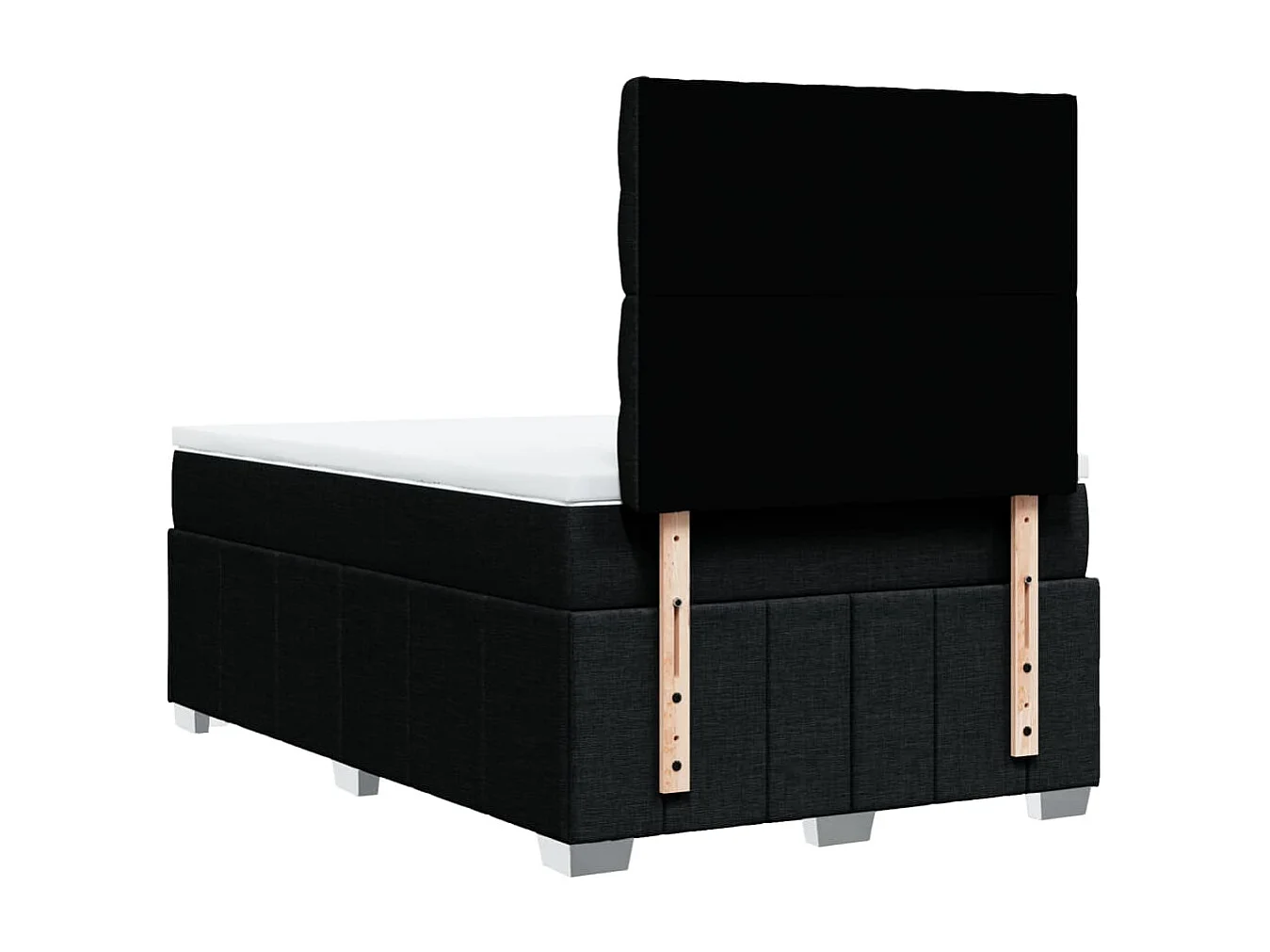 Cama box spring con colchón tela negro 120x200 cm
