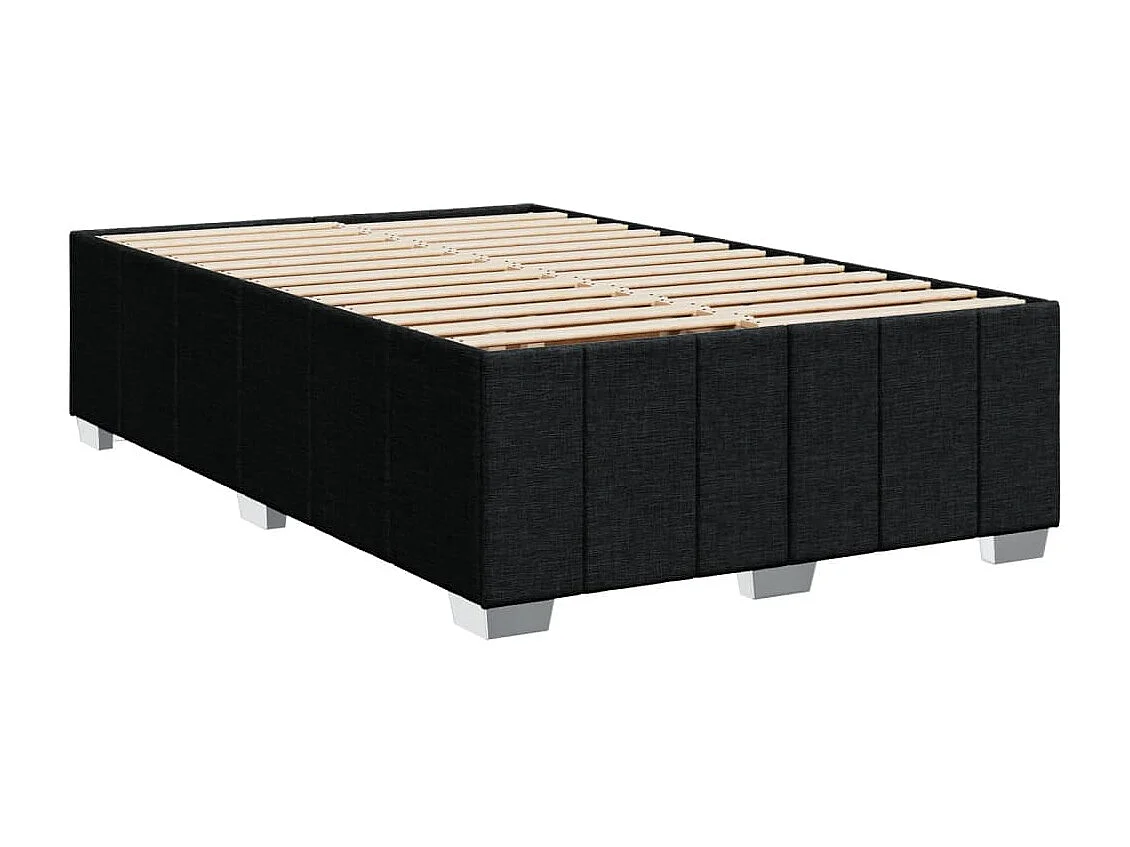 Cama box spring con colchón tela negro 120x200 cm