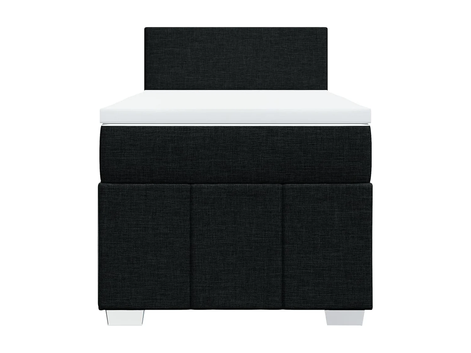 Sommier à lattes de lit avec matelas Noir 100x200 cm Tissu
