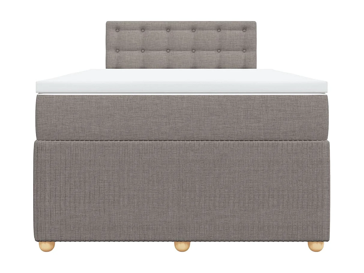 Sommier à lattes de lit avec matelas Taupe 120x200 cm Tissu