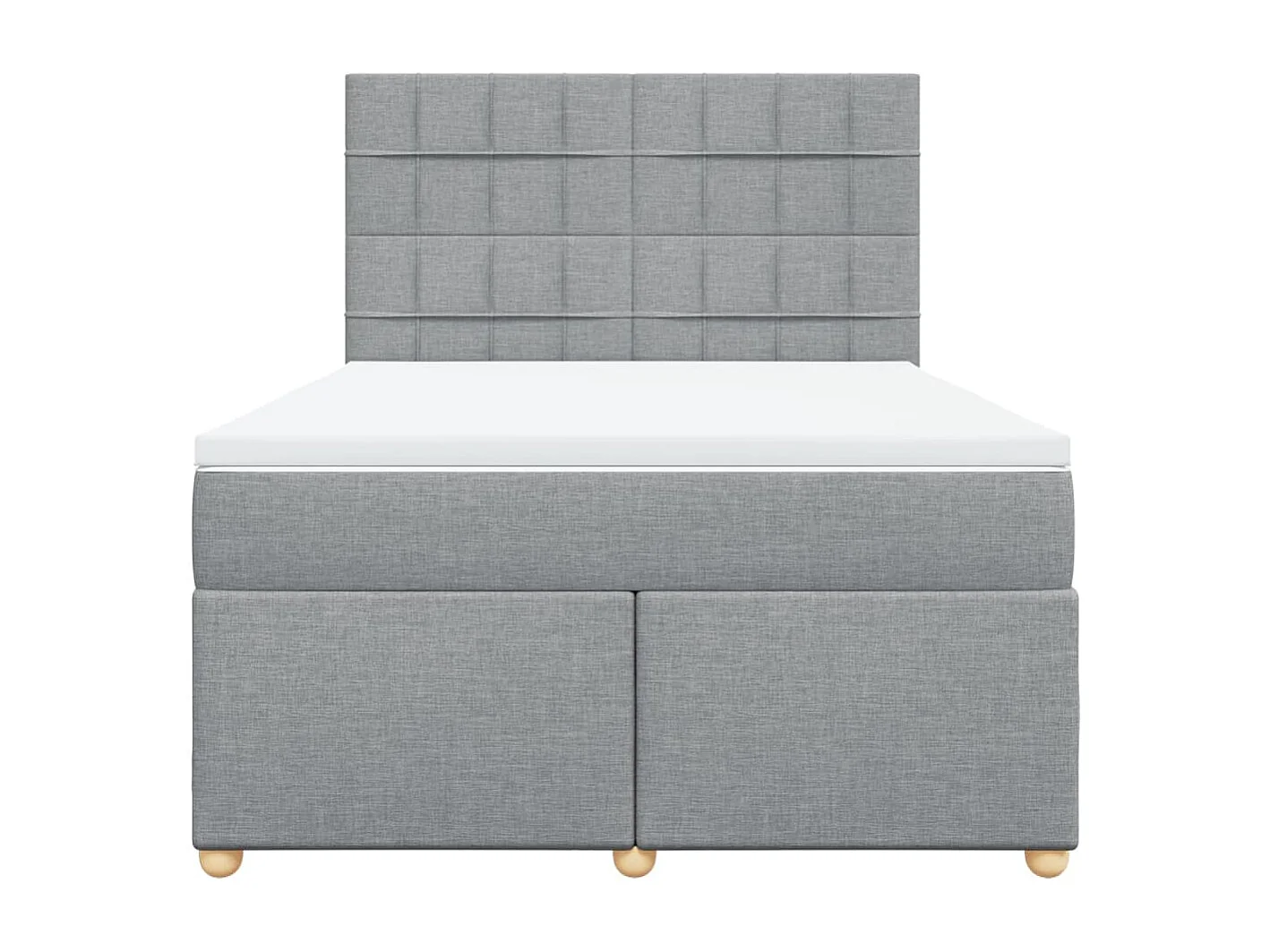 Boxspring met matras stof lichtgrijs 160x200 cm