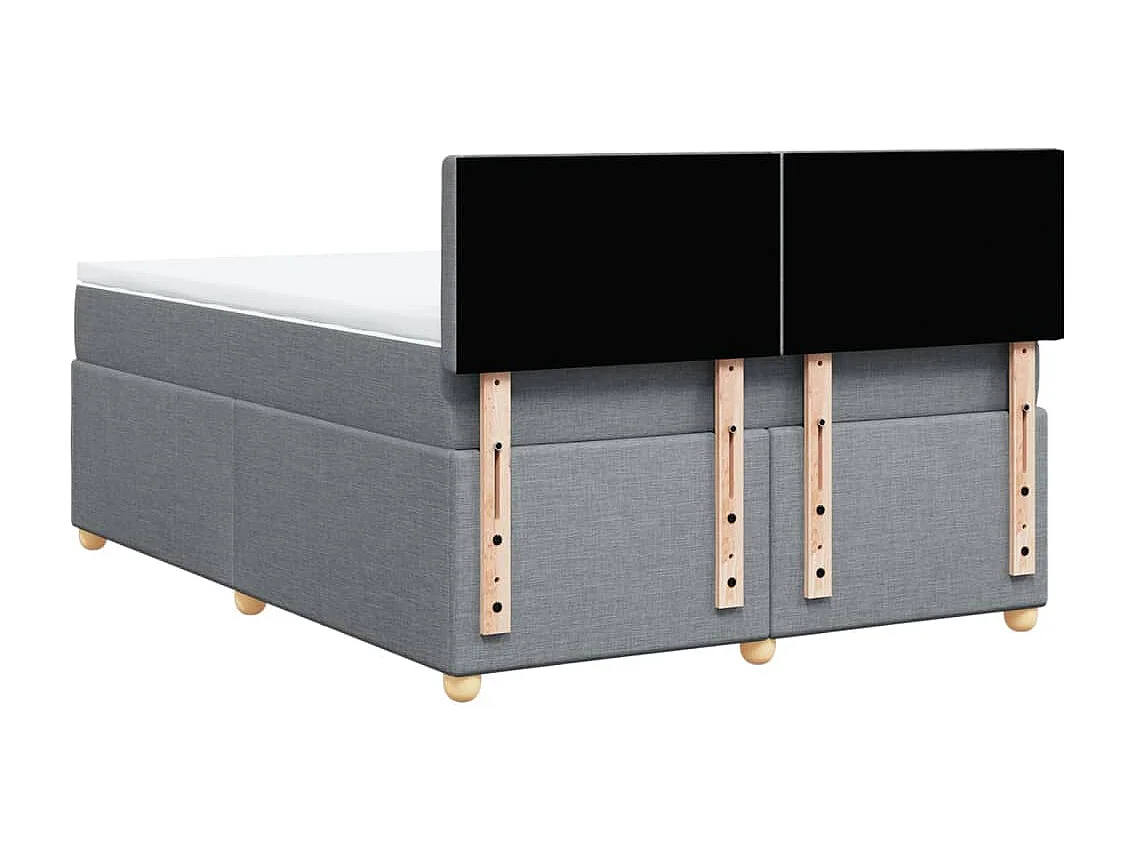 Sommier à lattes de lit avec matelas Gris clair 160x200cm Tissu