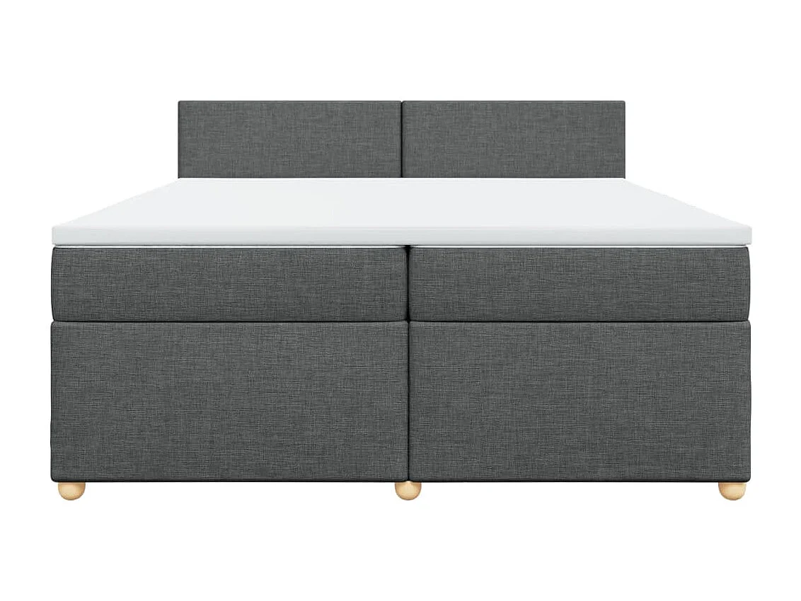 Sommier à lattes de lit avec matelas Gris foncé 200x200cm Tissu