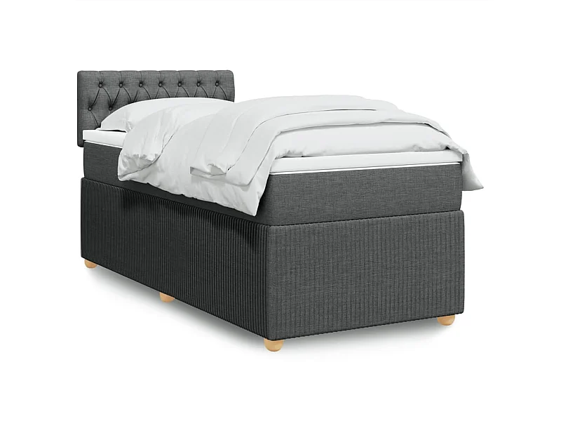 Cama com molas/colchão 80x200 cm tecido cinzento-escuro