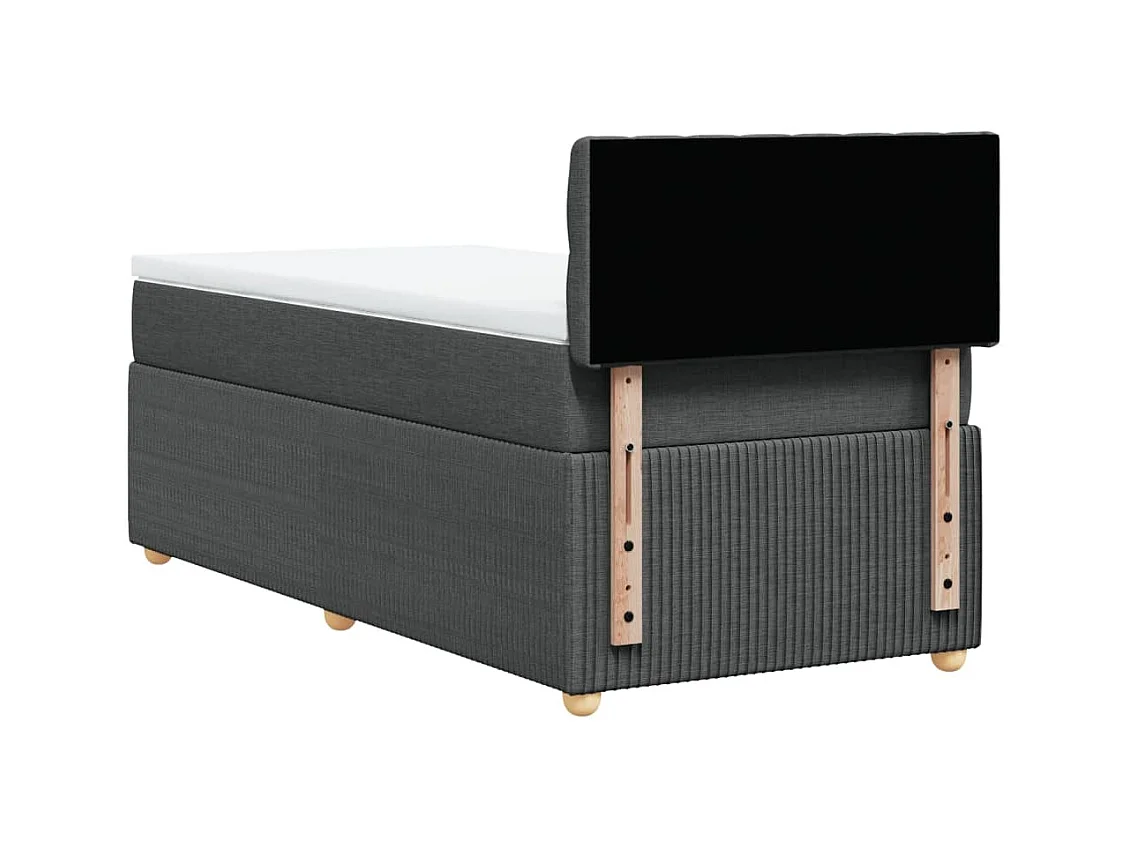 Boxspring met matras stof donkergrijs 80x200 cm