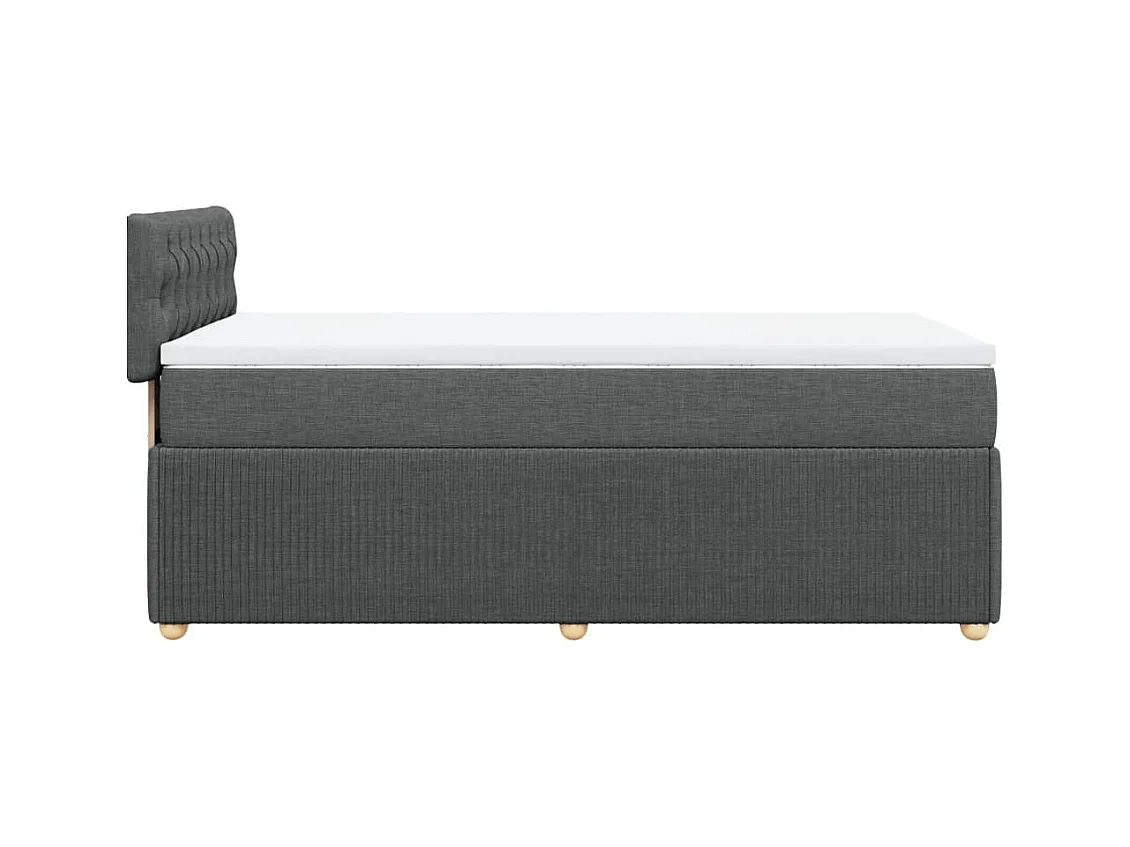 Cama com molas/colchão 80x200 cm tecido cinzento-escuro