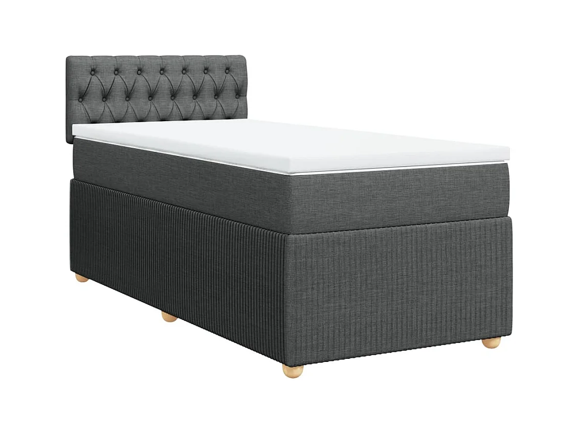Cama com molas/colchão 80x200 cm tecido cinzento-escuro
