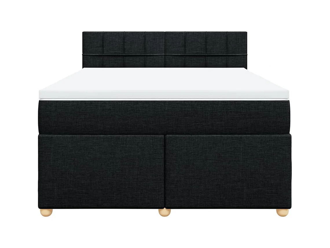 Sommier à lattes de lit avec matelas Noir 140x200 cm Tissu
