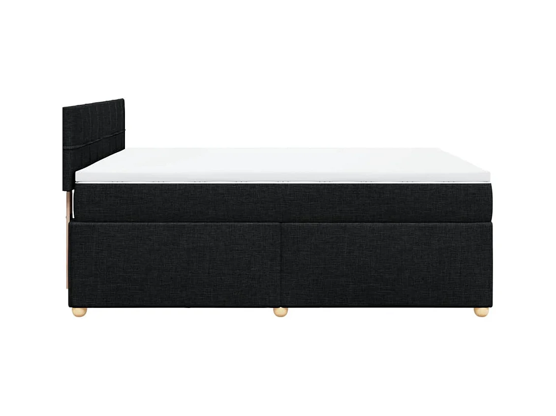 Sommier à lattes de lit avec matelas Noir 140x200 cm Tissu