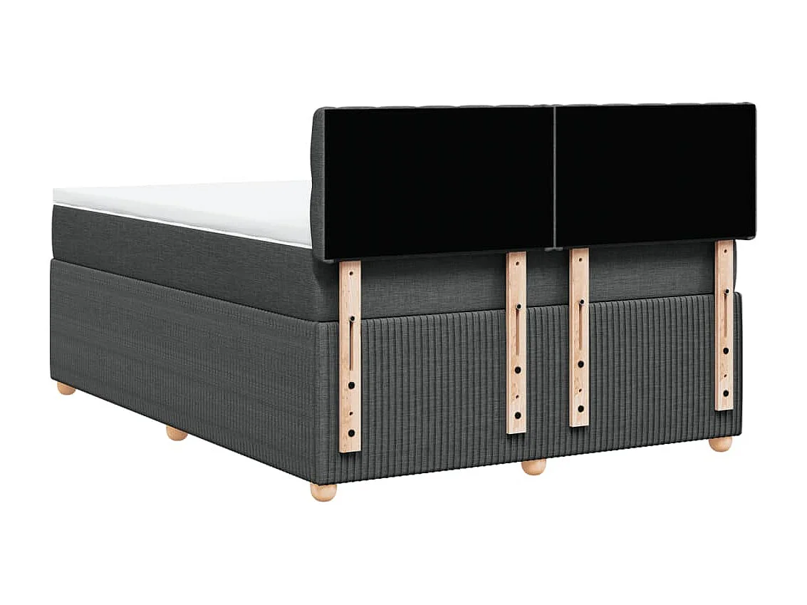 Sommier à lattes de lit avec matelas Gris foncé 140x190cm Tissu