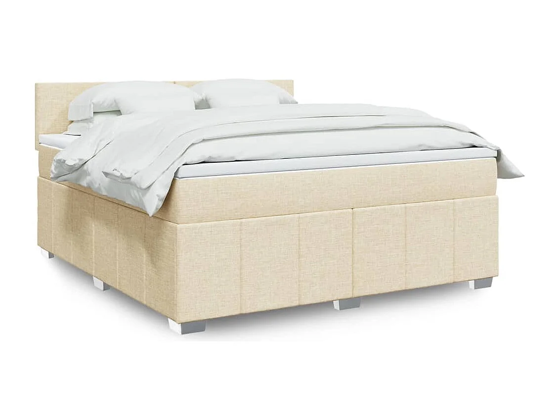Cama com molas/colchão 180x200 cm tecido cor creme