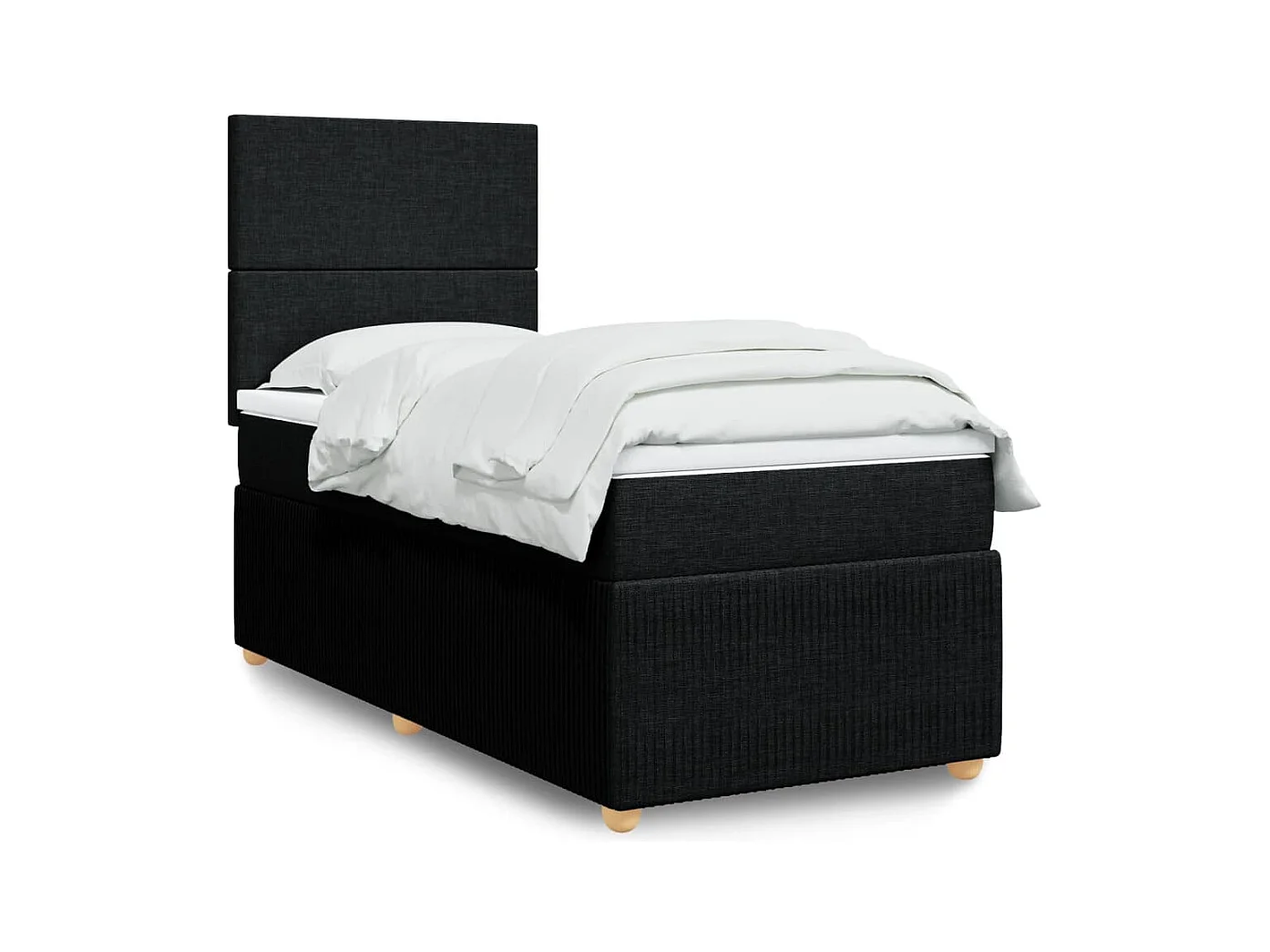 Sommier à lattes de lit et matelas Noir 80x200 cm Tissu