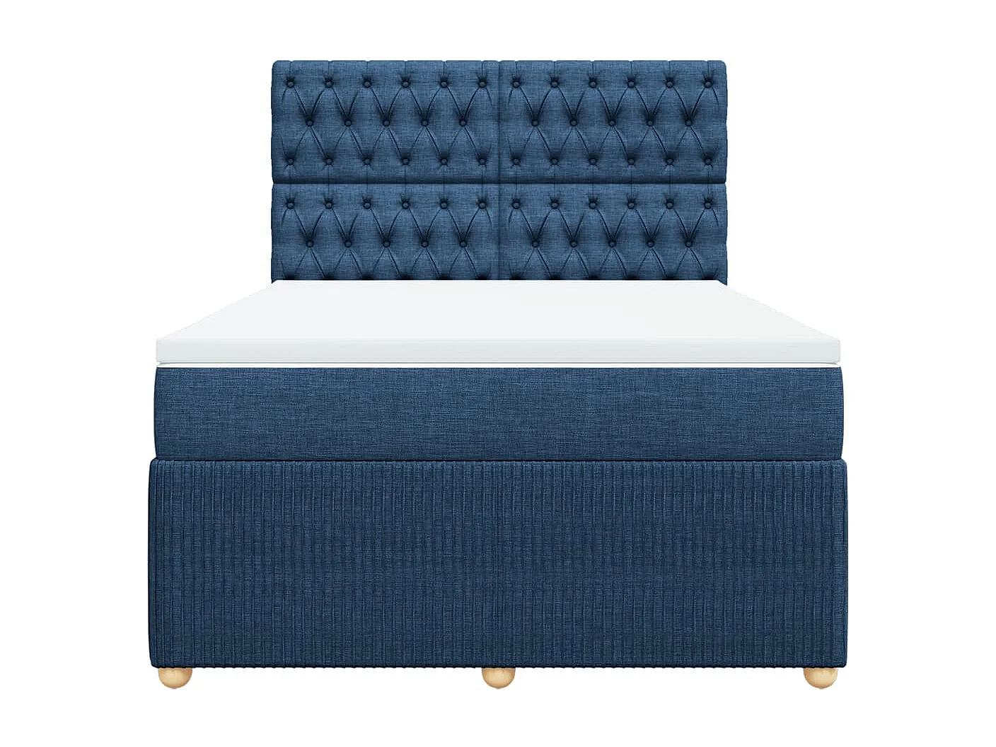 Sommier à lattes de lit avec matelas Bleu 140x190 cm Tissu