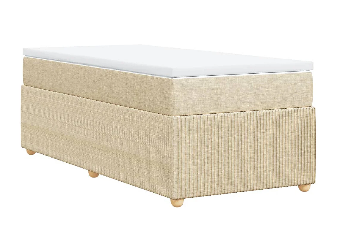 Boxspring met matras stof crèmekleurig 80x200 cm
