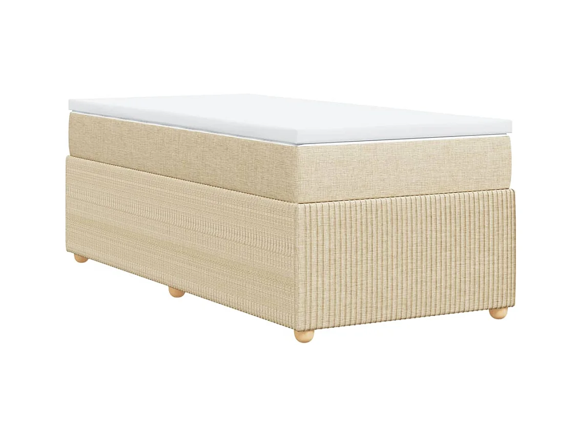 Sommier à lattes de lit avec matelas Crème 80x200 cm Tissu