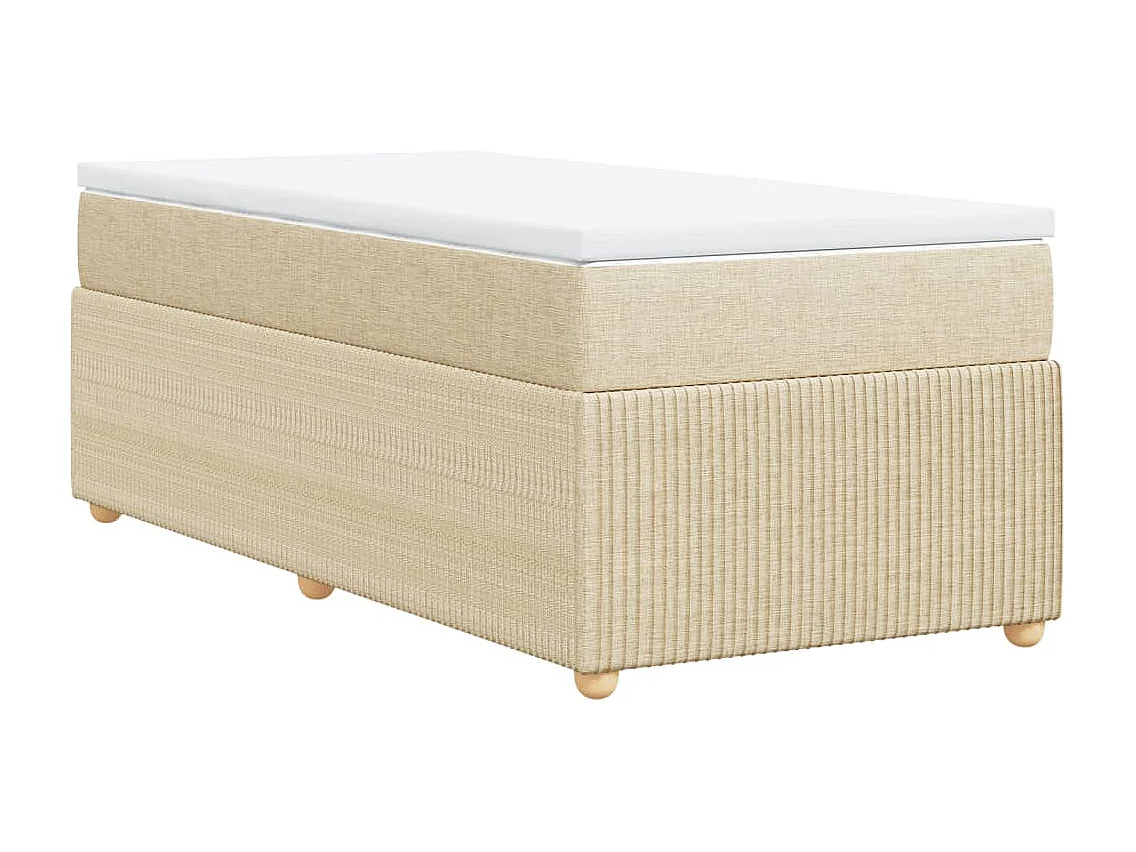 Sommier à lattes de lit avec matelas Crème 80x200 cm Tissu
