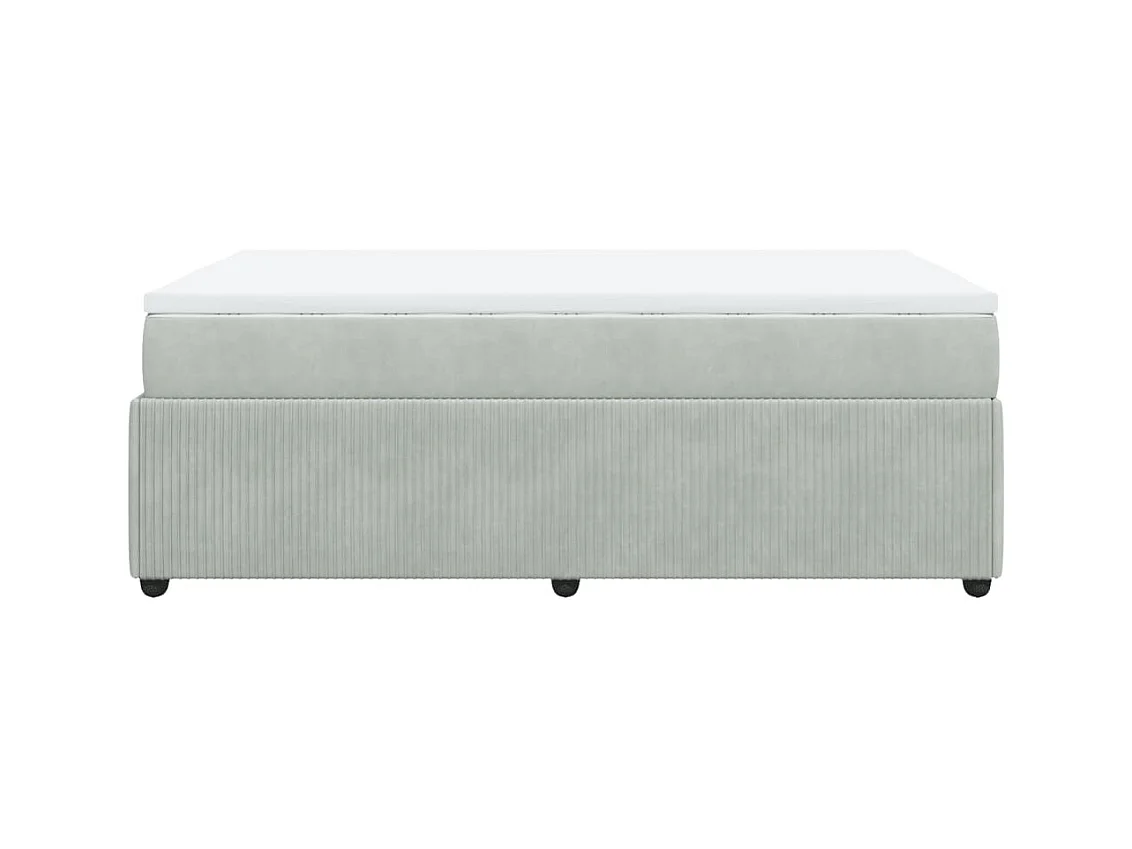 Sommier à lattes de lit et matelas gris clair 120x190cm velours