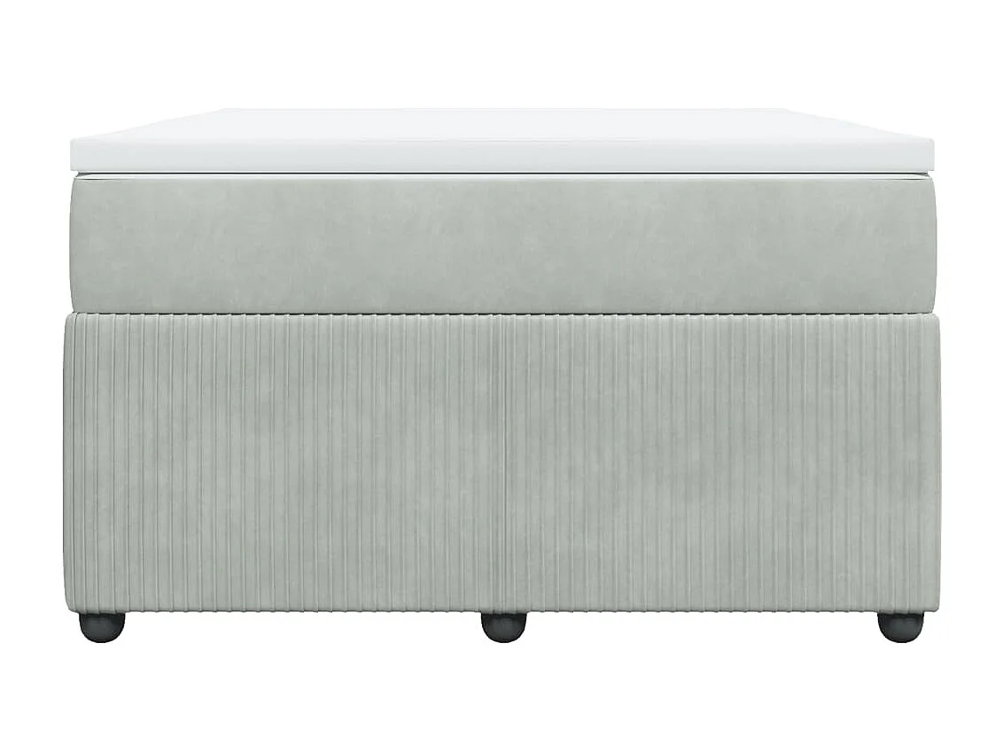 Sommier à lattes de lit et matelas gris clair 120x190cm velours