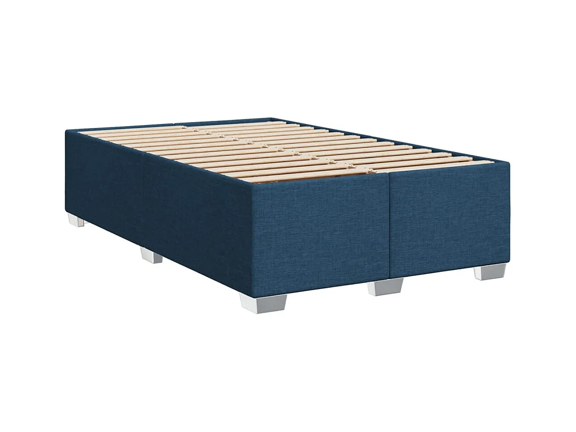 Sommier à lattes de lit avec matelas bleu 120x190 cm tissu