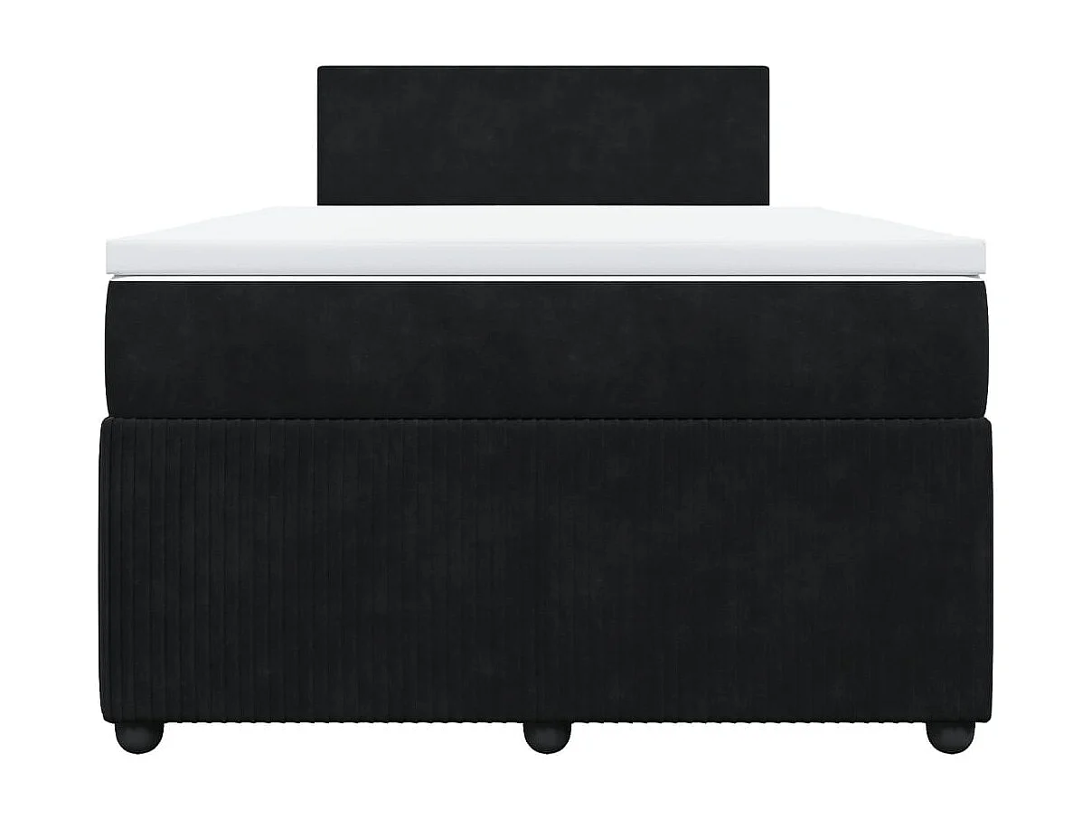 Sommier à lattes de lit avec matelas noir 120x190 cm velours