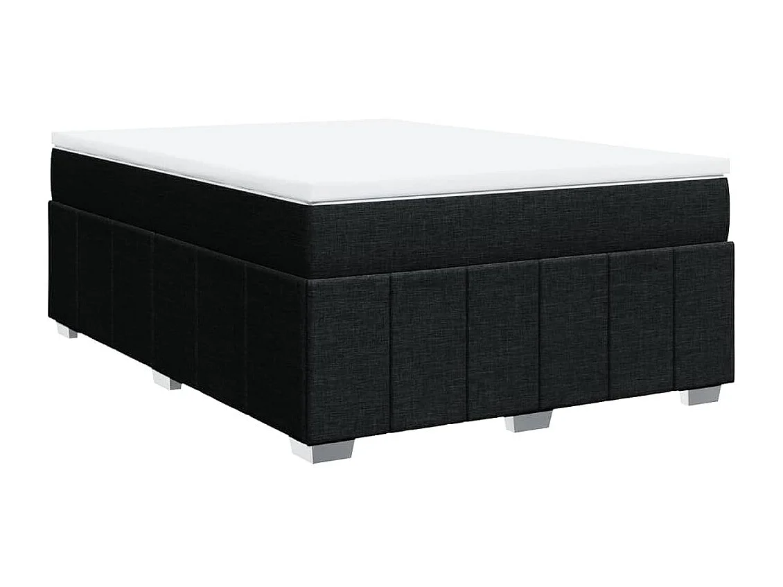 Boxspring met matras stof zwart 140x200 cm