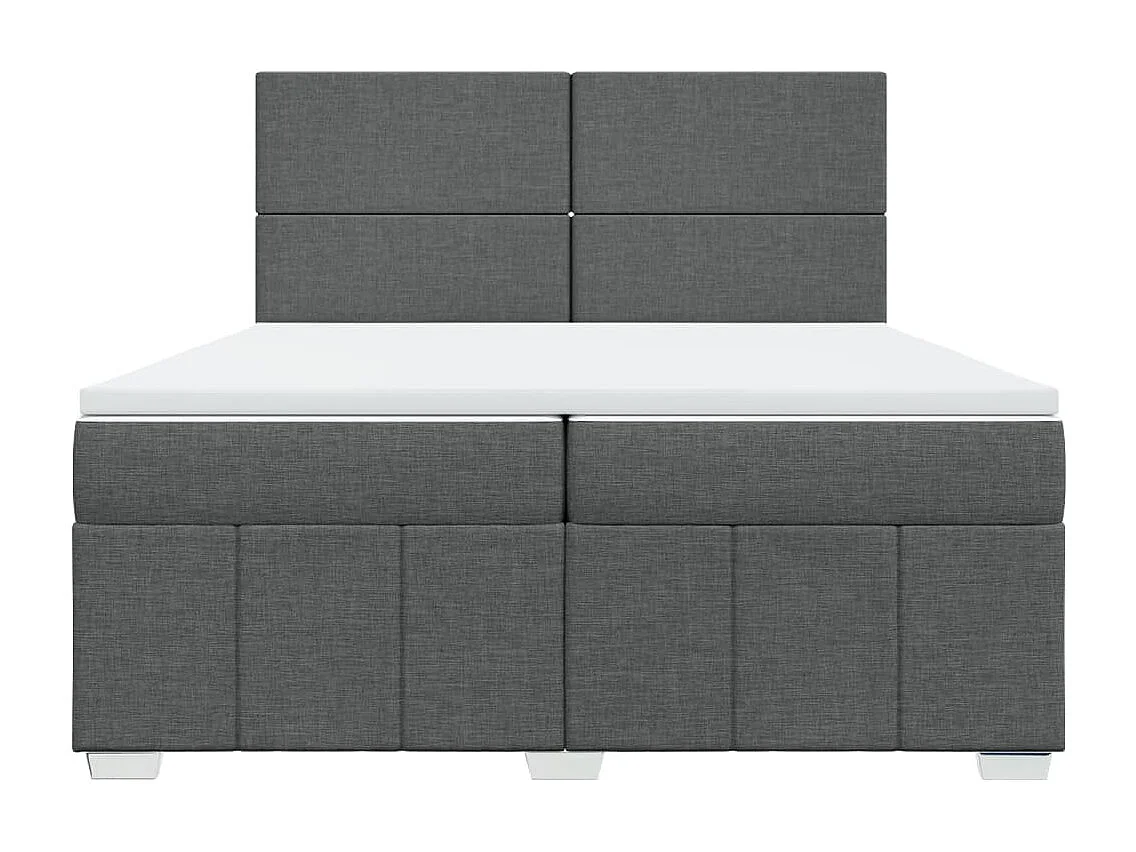 Sommier à lattes de lit avec matelas Gris foncé 200x200cm Tissu