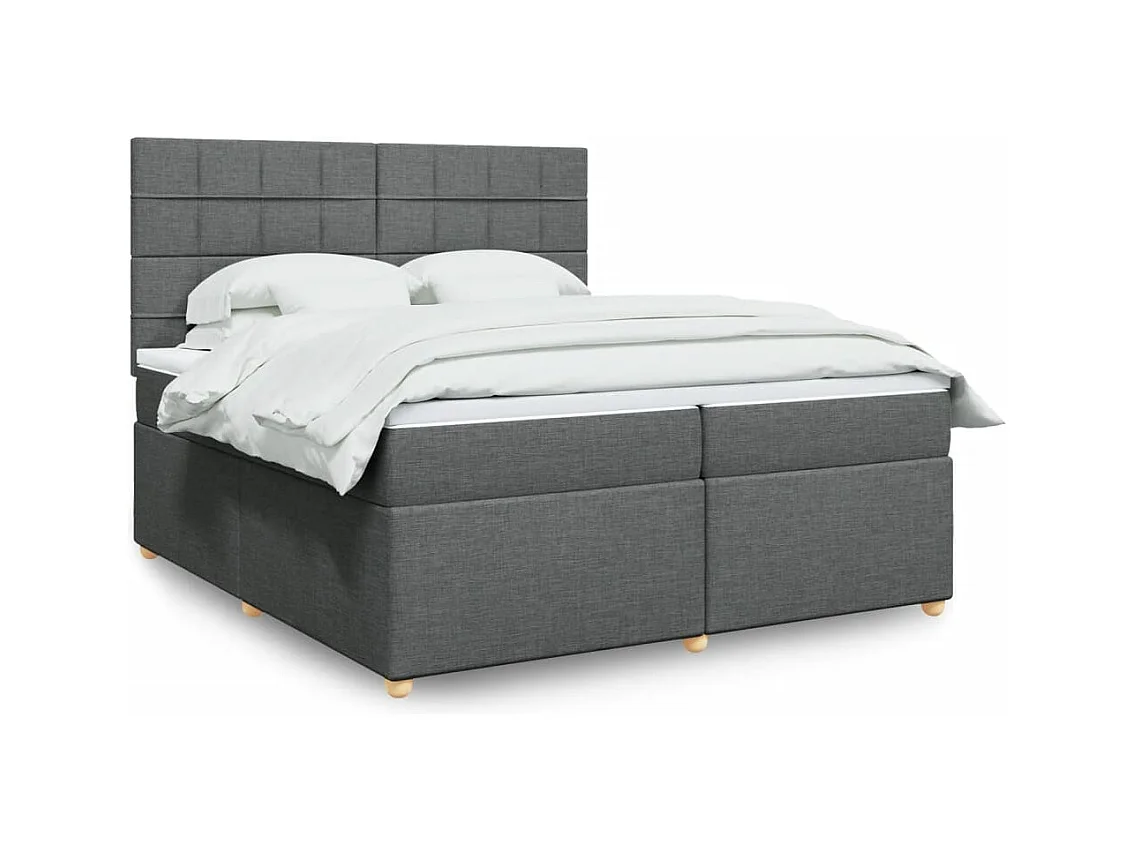 Boxspring met matras stof donkergrijs 200x200 cm