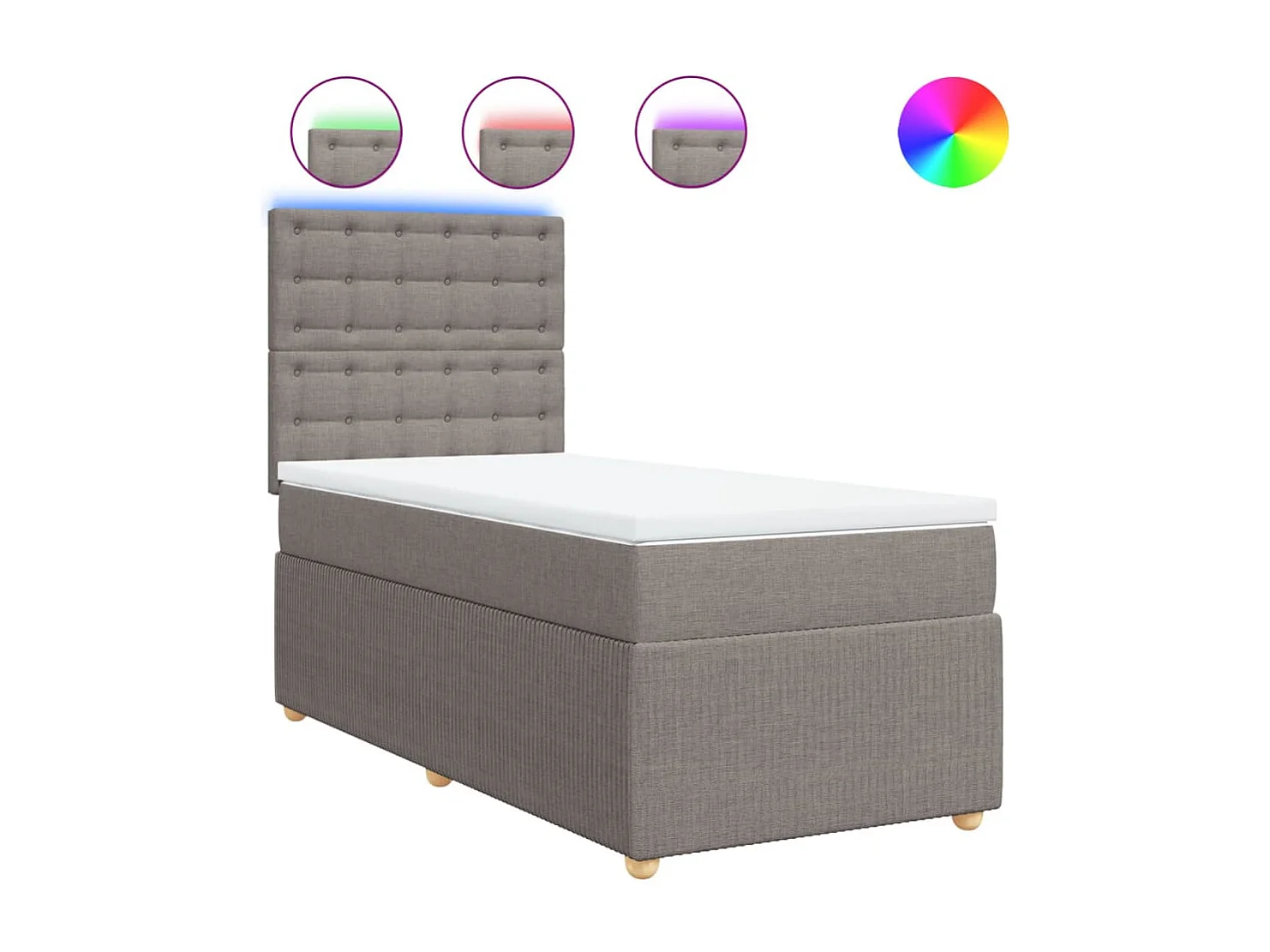 Sommier à lattes de lit avec matelas Taupe 100x200 cm Tissu