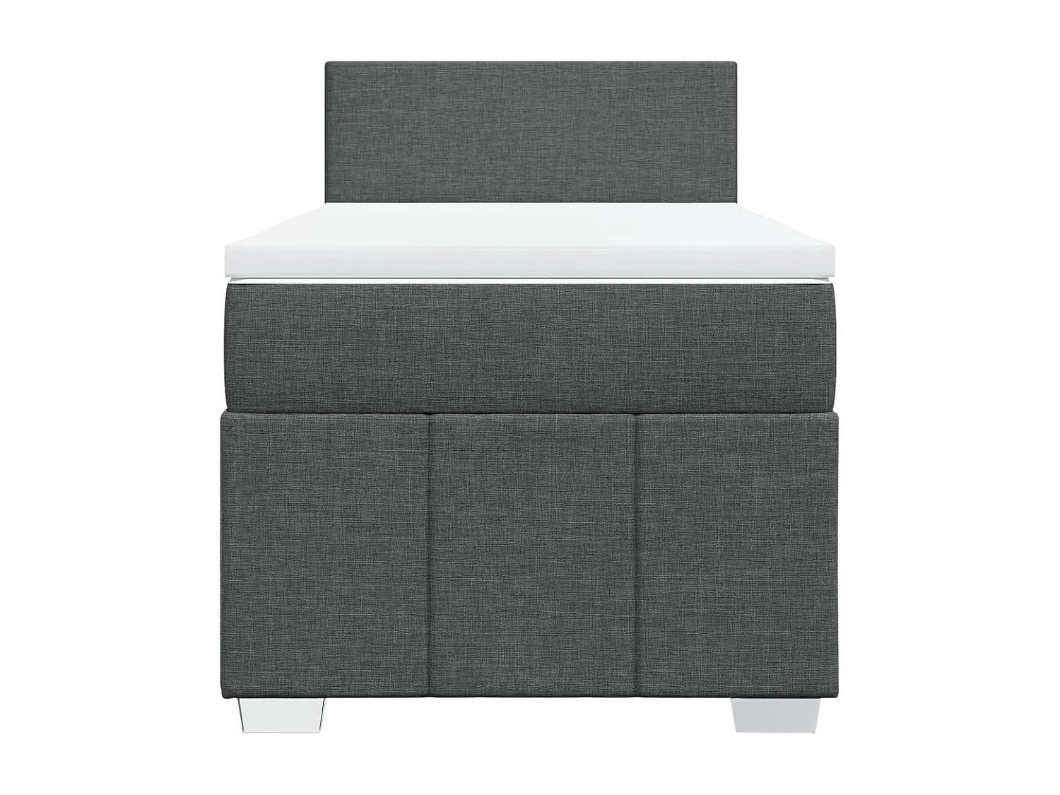 Cama box spring con colchón tela gris oscuro 90x190 cm