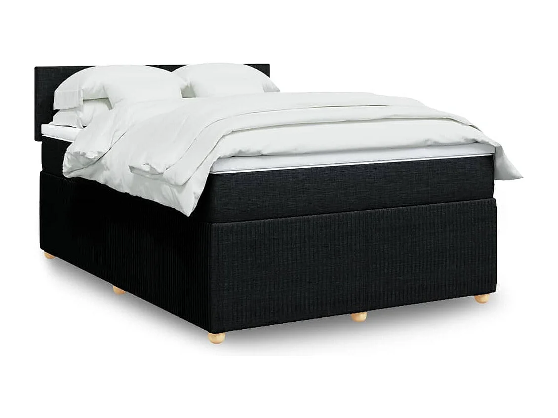Boxspring met matras stof zwart 140x190 cm